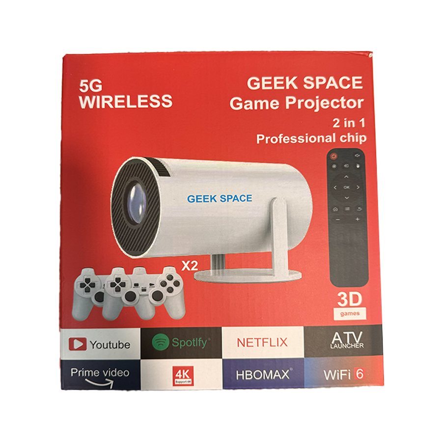 Geek Space 5G Wireless Projector with Built-in Games