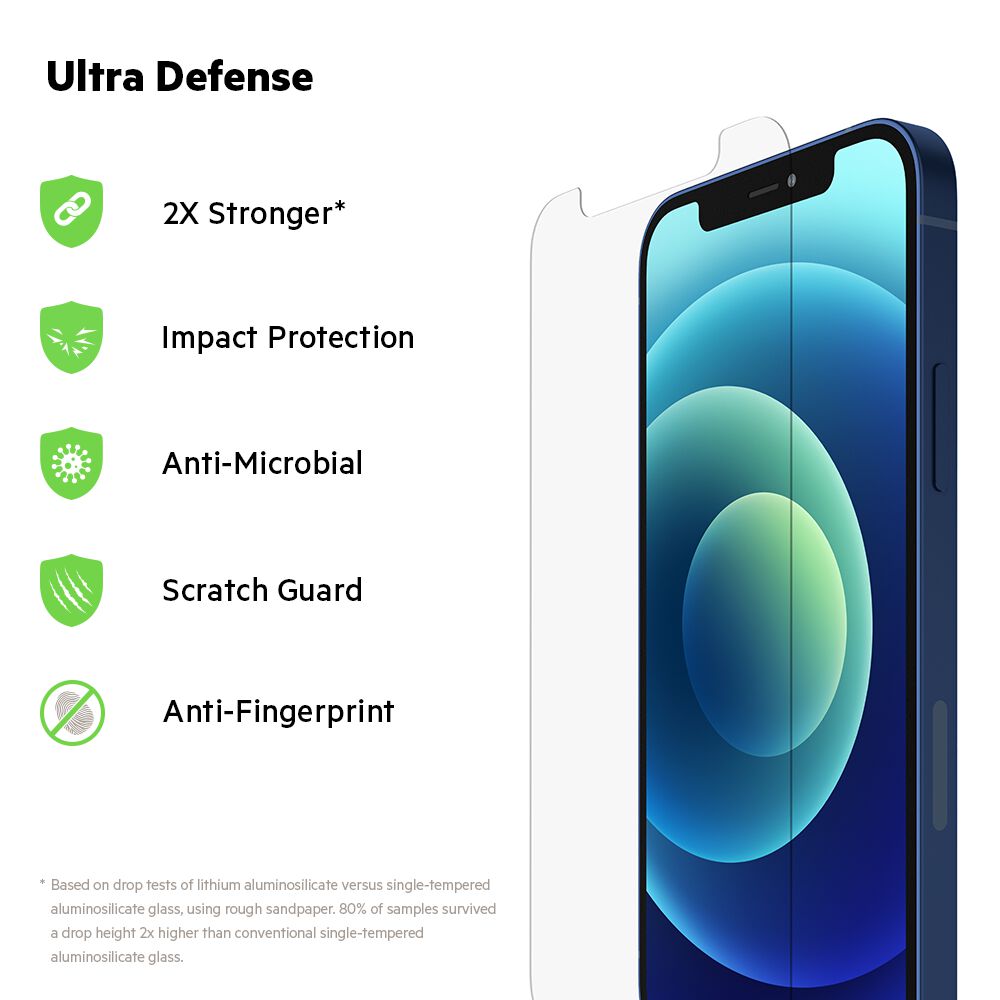Belkin UltraGlass Screen Protector for iPhone 12 - Image 2