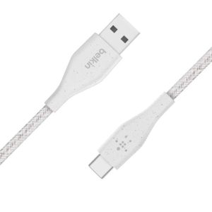 Belkin DuraTek Plus USB-C to USB-A Cable with Strap 1M White
