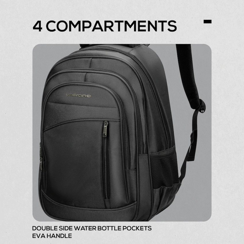 Volkano 15.6 Inch Laptop Backpack Black (VK-9299-BK) - Image 4