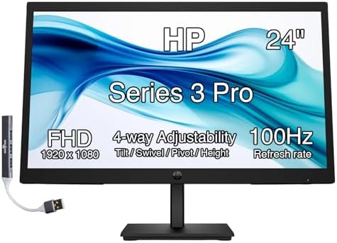 HP Series 5 23.8 Inch FHD Monitor with Speakers 524sa (94C37AA)