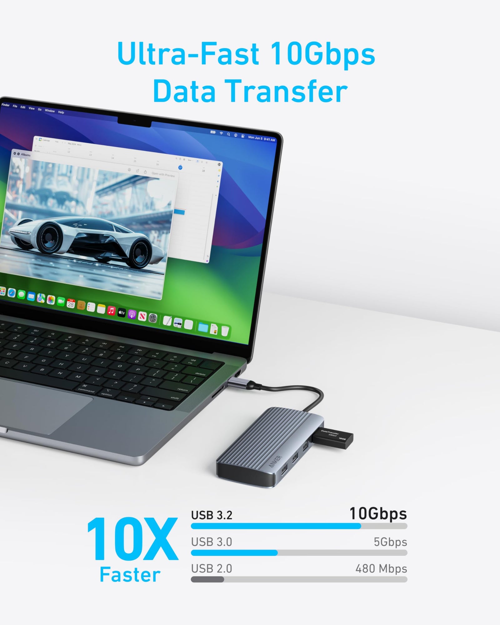 Anker USB-C Hub (7-in-1, Dual Display) Gray - Image 4