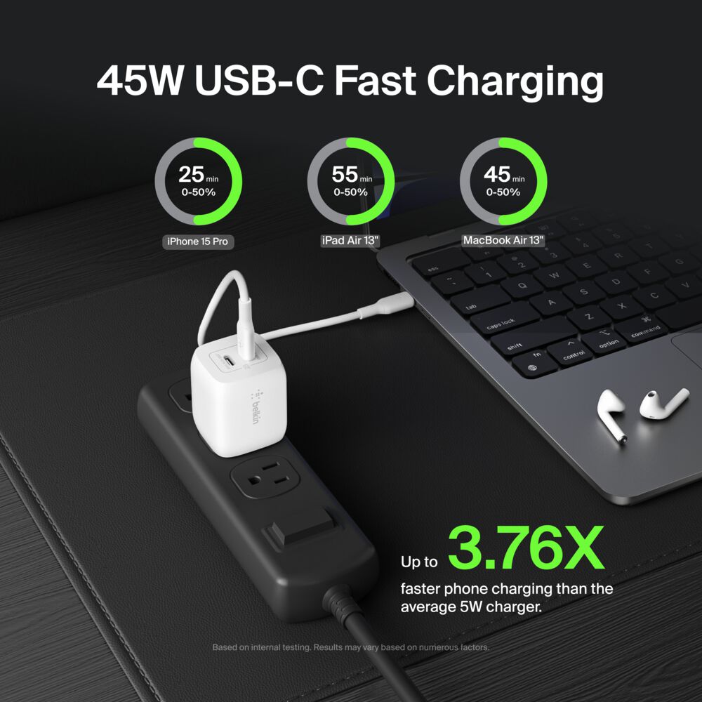 Belkin BOOSTCHARGE PRO Dual USB-C GaN Wall Charger with PPS 45W - Image 3
