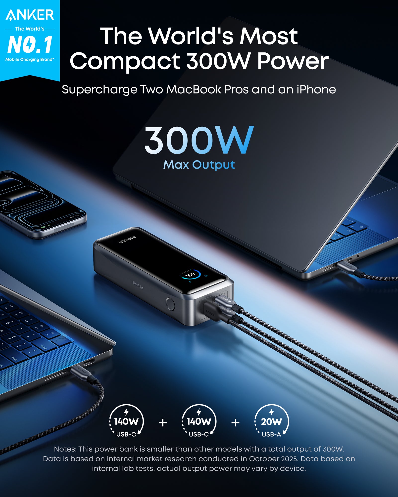 Anker Prime 26,250mAh Power Bank (300W) Black - Image 2