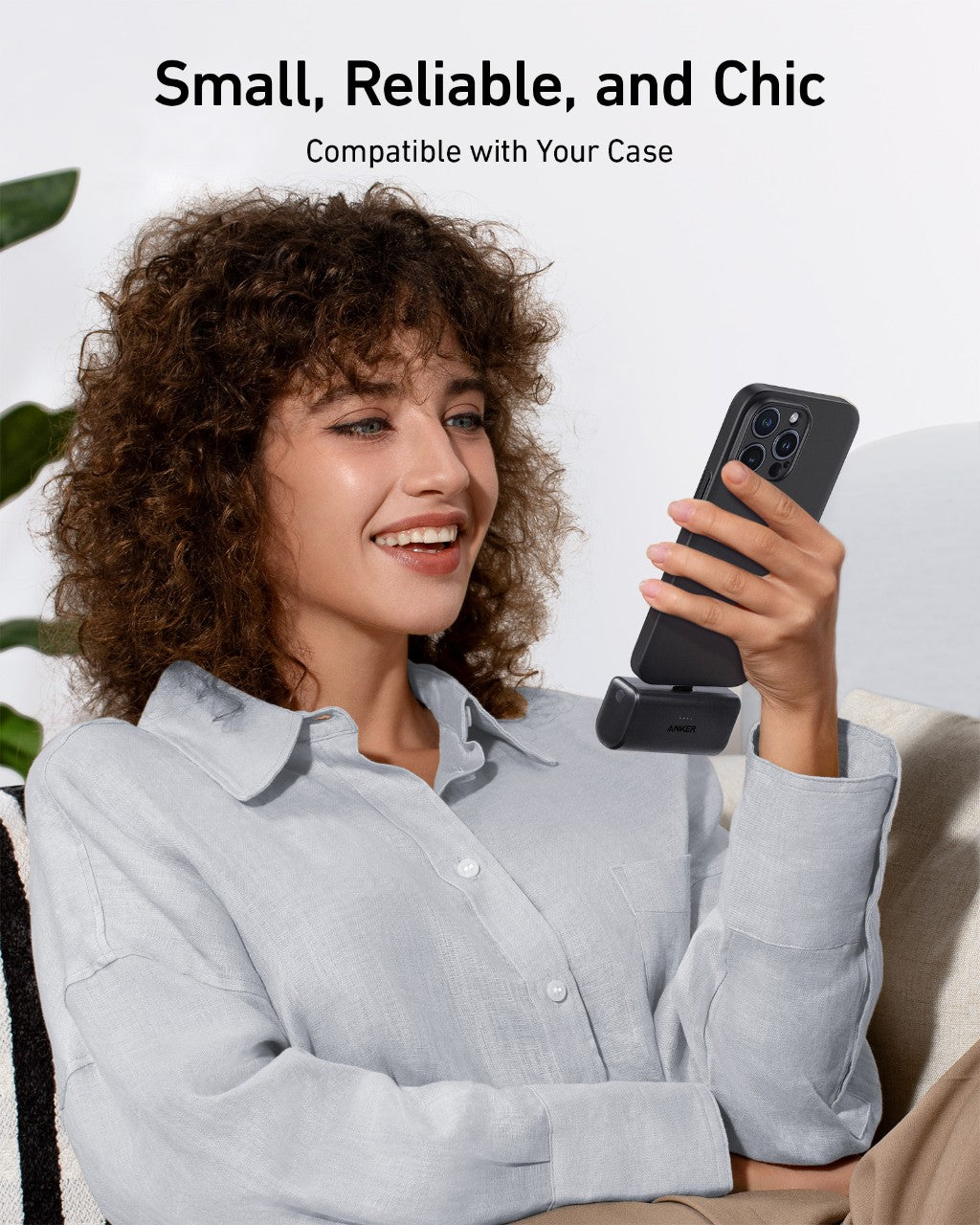 Anker Nano Powerbank (22.5W, Built-in USB Connector) White - Image 4