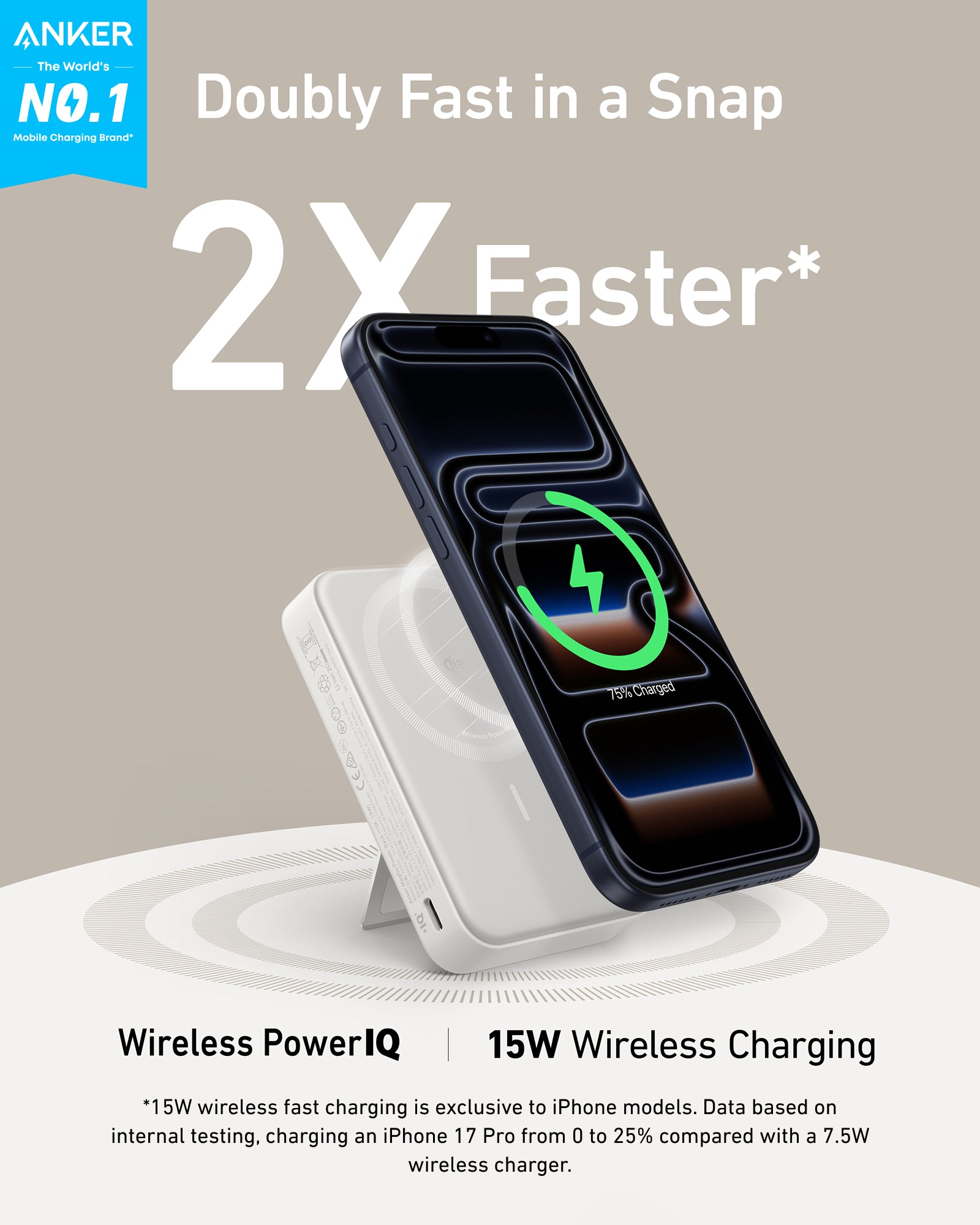 Anker Maggo Power Bank (10K, Magnetic Wireless) White