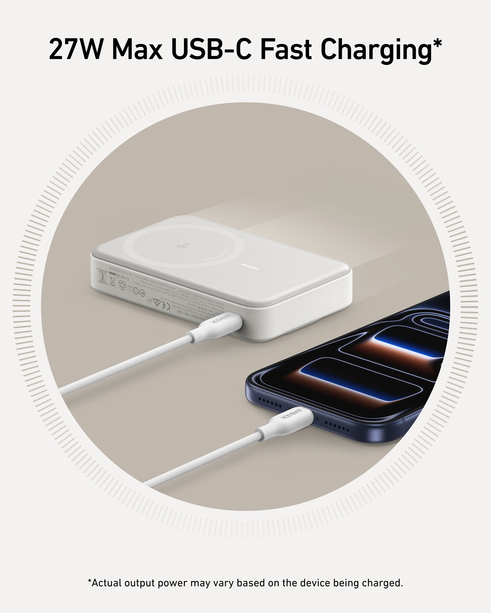 Anker Maggo Power Bank (10K, Magnetic Wireless) White - Image 3