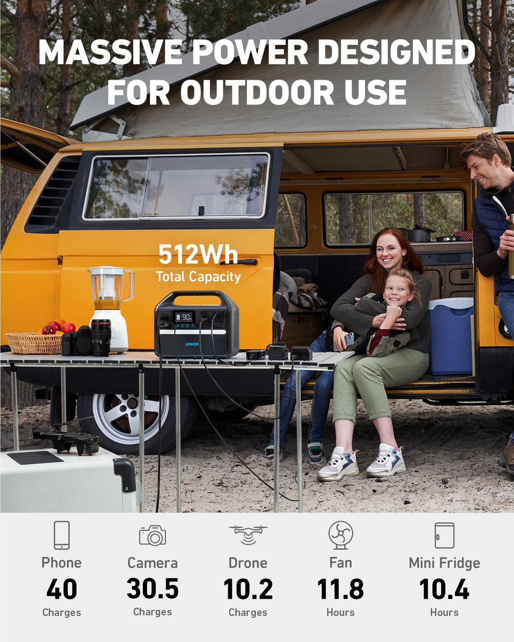 Anker 535 Portable Power Station (PowerHouse 512Wh) Black - Image 4