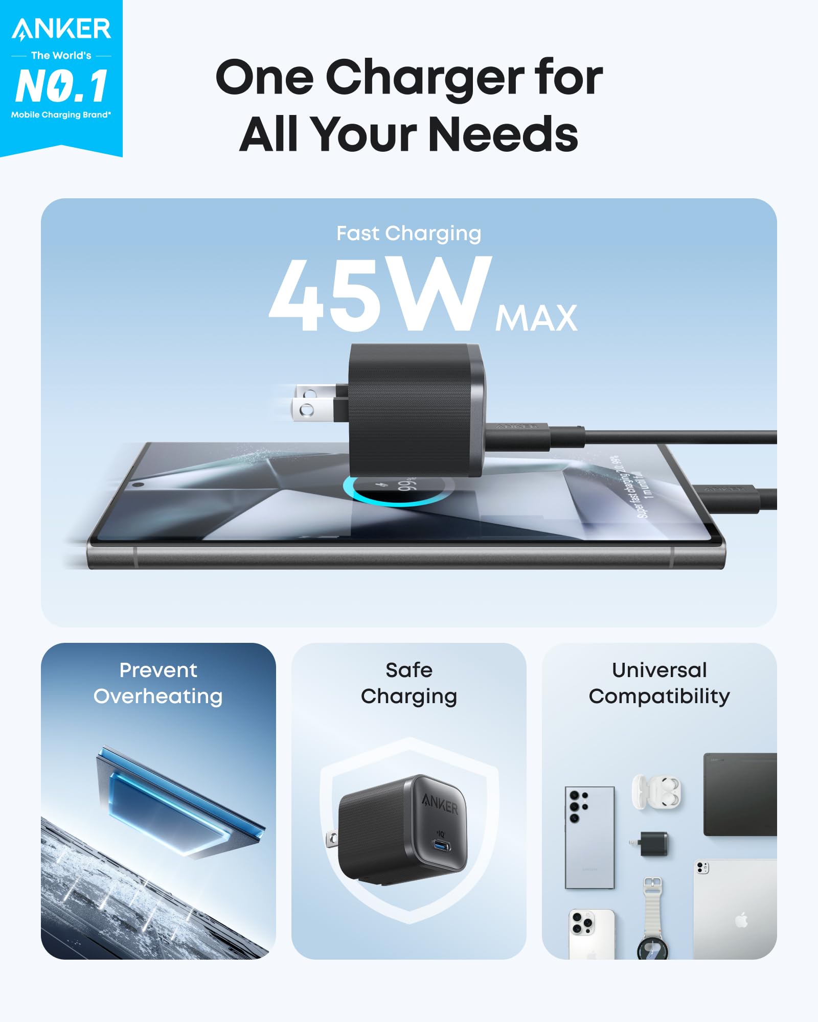 Anker Nano Charger (45W) Black - Image 2