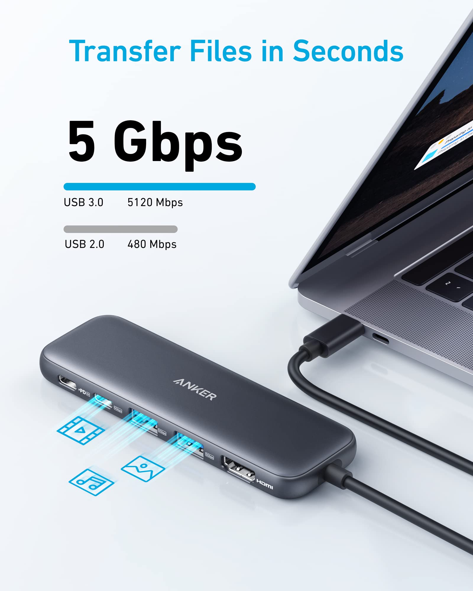 Anker 332 USB-C Hub (5-in-1) Black - Image 4