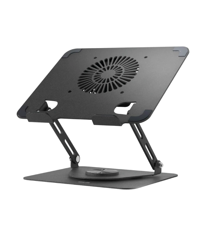Green Lion Adjustable Laptop Stand with Cooling Fan Black