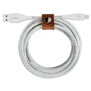 Belkin DuraTek Plus Lightning to USB-A Cable with Strap 1M White