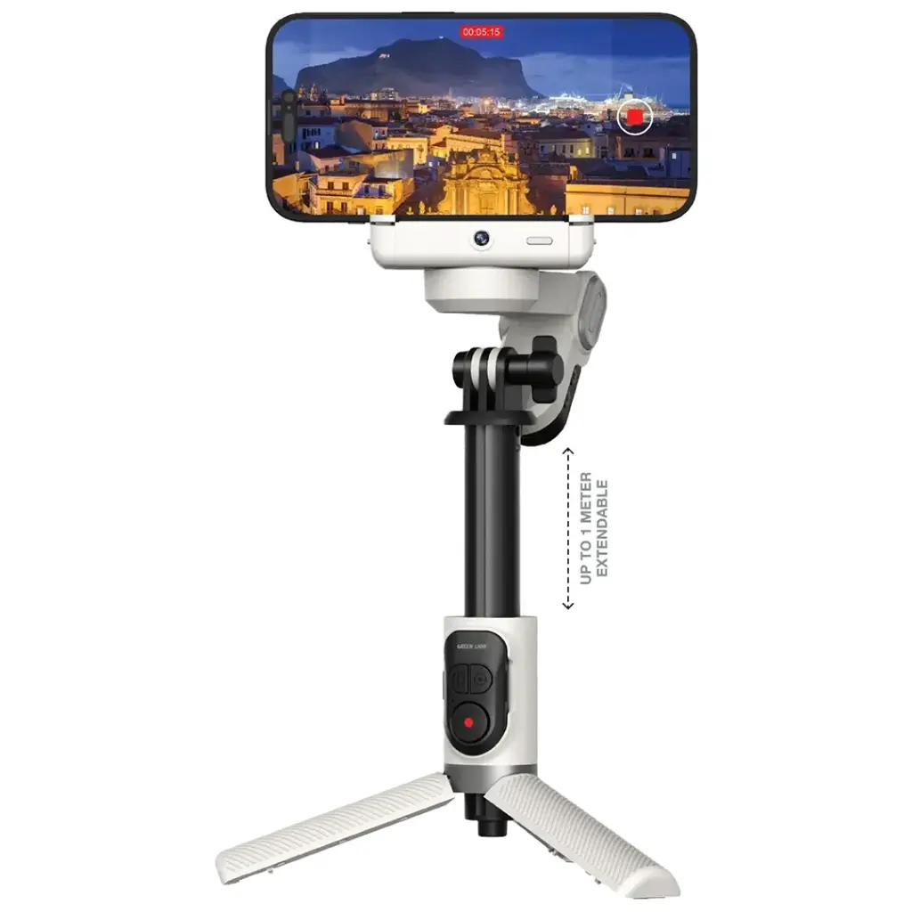 Green Lion Palermo Gimbal Tripod Stand with Remote Control White