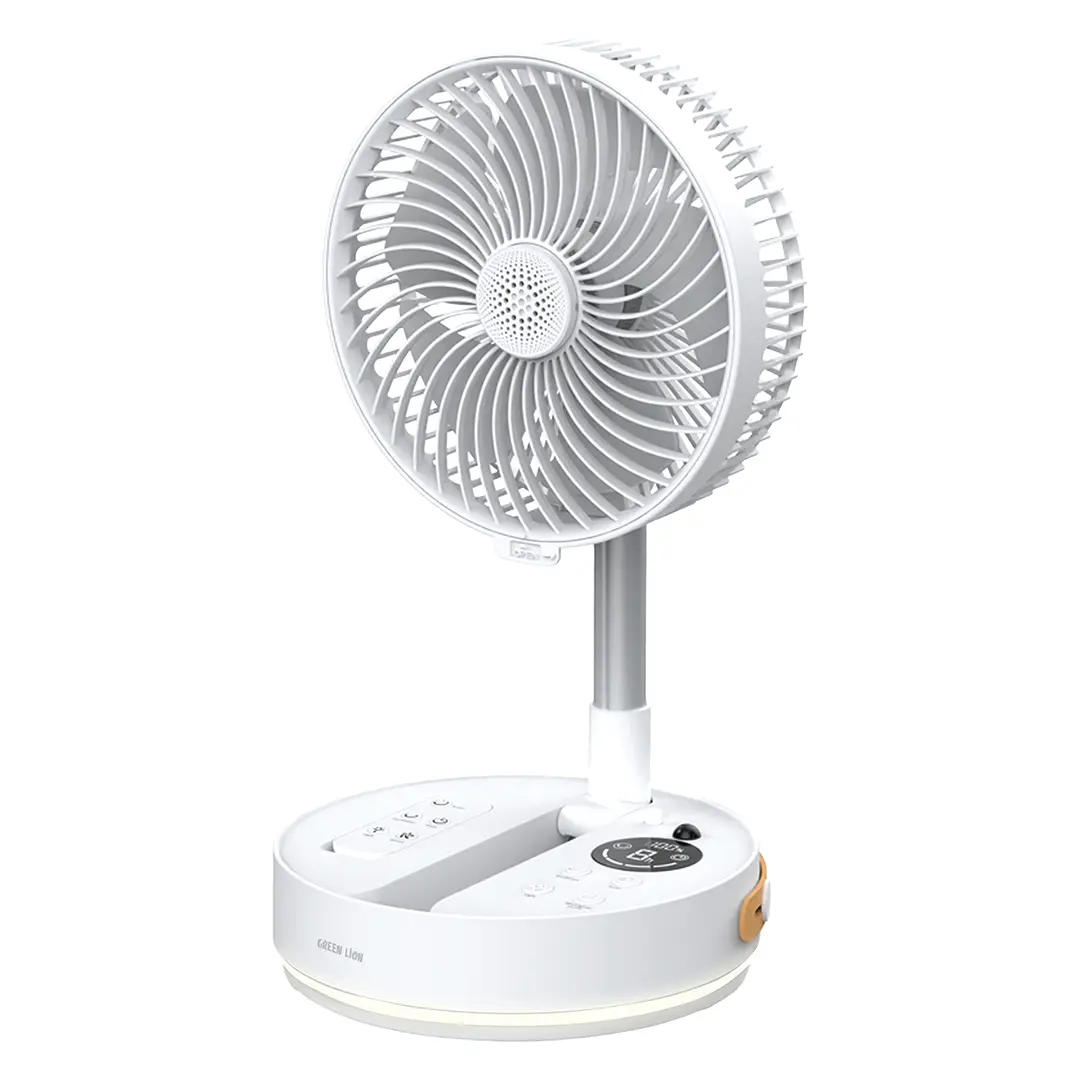 Green Lion Rovio 8" Folding Fan White