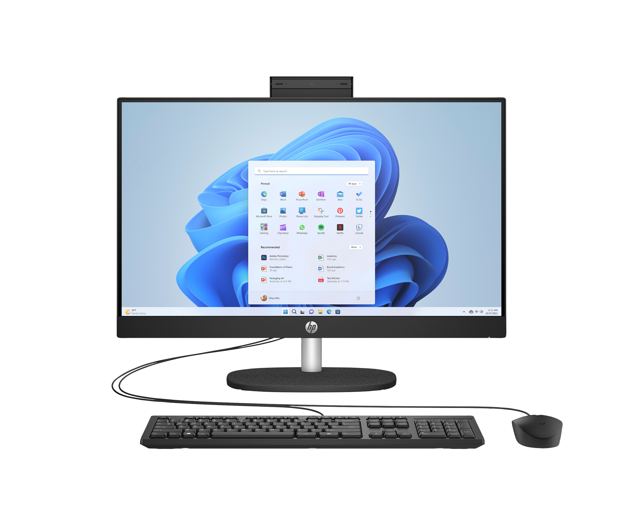 HP 23.8 Inch All-in-One 24-cr1083nh PC Intel Core Ultra 7 8GB RAM 512GB SSD FHD Jet Black (D18Y9EA) - Image 2