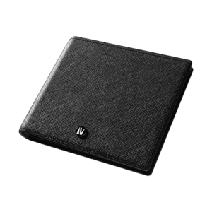 Levelo Billfold Mens Genuine Saffiano Wallet Black