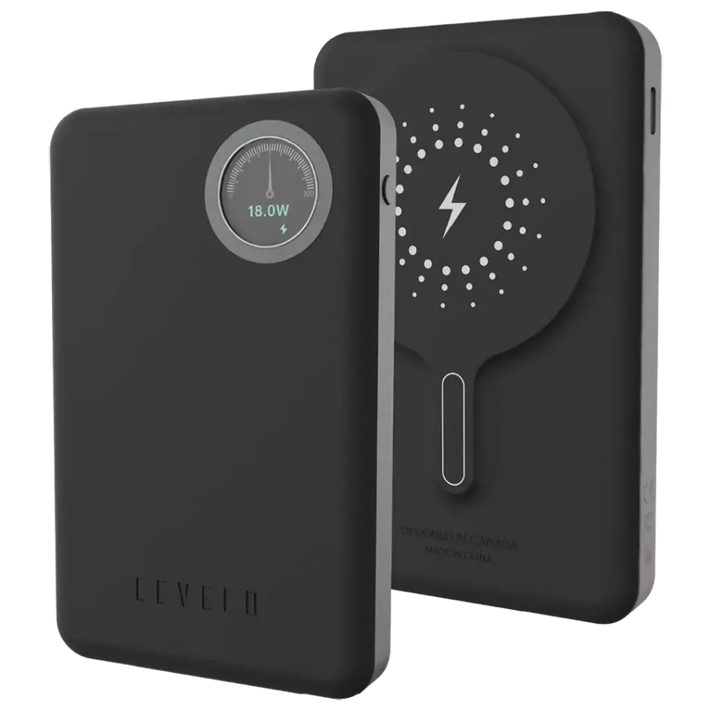 Levelo Marbella Leather MagSafe Power Bank 10000mAh Dusk Black