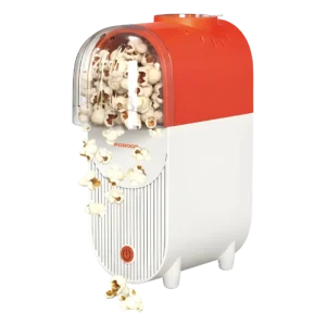 Porodo Lifestyle Popper Hot Air Popcorn Popper Maker with Measuring Cup Orange White