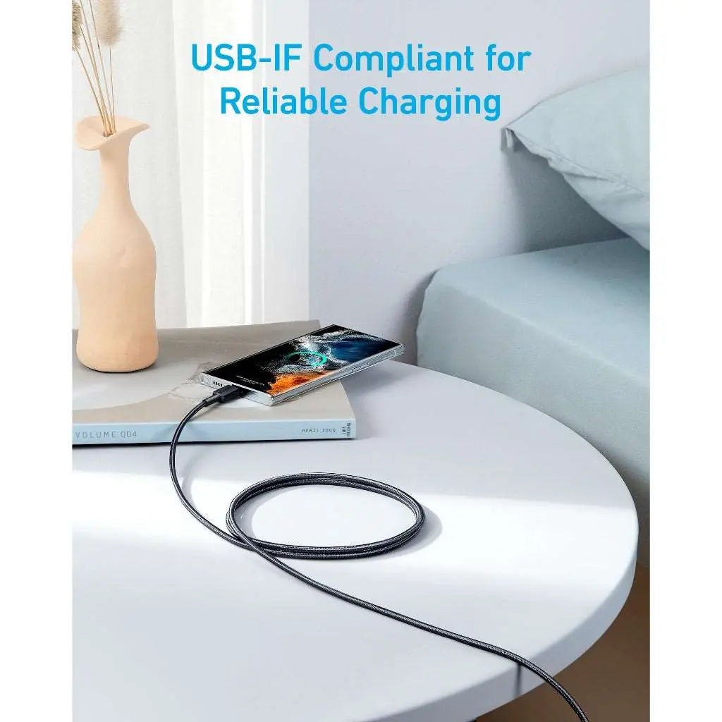 Anker 322 USB-C to USB-C Cable (6ft Braided) Black - Image 4