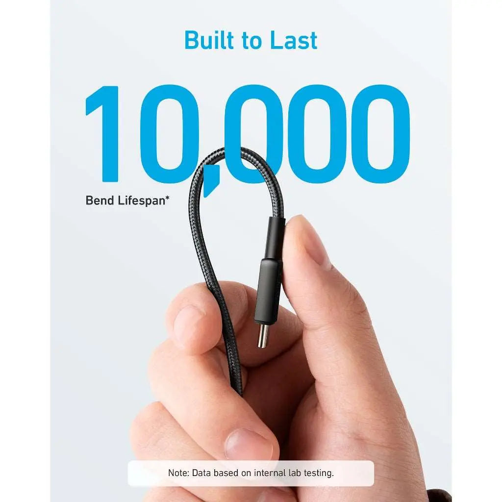 Anker 322 USB-C to USB-C Cable (6ft Braided) Black - Image 3